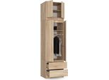 Armadio Bdw Con Mobile Superiore, Armadio A 4 Ante, Rovere Sonoma