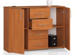 Cassettiera Con 4 Cassetti E 2 Ante, 110X80X35, Soggiorno, Ontano