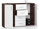 Cassettiera Con 4 Cassetti E 2 Ante, 110X80X35, Soggiorno, Venga / Bianco