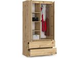 Bdw, Armadio 2 Ante, 2 Cassetti, 180X90X51 Cm, Armadio, Rovere Artigianale
