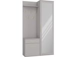 Bdw Set Armadio Duo Con Specchio, Armadio, Grigio, 180X100X35Cm