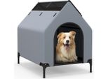 Cuccia Per Cani 2 In 1 E Cuccia Per Cani. Lettino Per Cani Rialzato Lettino Per Cani Cuccia Per Animali Da Esterno Con Rete Traspirante Grigio 64 X 91 X 86 Cm