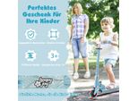 Monopattino Per Bambini Con Ruote Led E Manubrio Pieghevole, Regolabile In Altezza, Monopattino Per Bambini, Azzurro