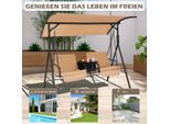 Altalena Hollywood Con Borsa Frigo Altalena Da Giardino A 2 Posti Con Tetto Regolabile Marrone 180 X 124 X 161,5 Cm