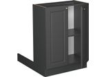 Vicco Isola Cucina Fame-Line, 60 Cm Senza Piano Di Lavoro, Landhaus Antrazit-Oro/Antracite