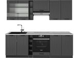 Vicco Cucina Componibile Fame-Line, 235 Cm , Pl Marmo, Grigio Scuro/Antracite