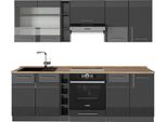 Vicco Cucina Componibile Fame-Line, 235 Cm , Pl Rovere, Antracite Lucido/Antracite