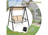 Altalena Hollywood Con Tetto Regolabile Altalena Da Giardino A 2 Posti 152 X 112 X 165 Cm Beige