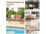 Panca Da Giardino In Legno Duro, Panca In Legno, Resistente Alle Intemperie, Panca Per 2 Persone, Panca Da Balcone In Legno Duro, 120,5 X 64 X 84 Cm, Naturale