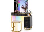 Toeletta Con Illuminazione A Led Toeletta Con 7 Luci Led Dinamiche E 7 Statiche Dimmerabili Nere