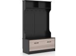 Appendiabiti Con Panca E 5 Ganci Doppi Appendiabiti Da Corridoio 100 X 40 X 160 Cm Nero