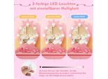 Toeletta Per Bambini Con Illuminazione Toeletta Principessa 2 In 1 Con Specchio Rimovibile Rosa