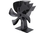Ventilatore Verticale Per Stufe A 6 Pale, A Funzionamento Termico, Rapida Circolazione Del Calore, Impugnatura Ergonomica, Adatto A Caminetti E Stufe, Nero