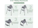 Seggiolone 4 In 1 Seggiolone Con Vassoio Estraibile Seggiolone Grigio
