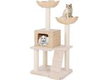 Tiragraffi Per Gatti Tifa Con Pali In Sisal E Sedile, Cuccia Per Gatti E Torre Per Gatti Con Scaletta