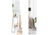 Specchio A Figura Intera 2 In 1, Specchio Da Terra E Specchio Da Parete 160 X 37 Cm Bianco