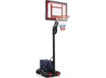 Canestro Da Basket Ad Altezza Regolabile Canestro Da Basket Con Supporto E 2 Ruote 105-260 Cm Nero
