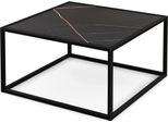 Tavolino Da Caffè Rettangolare Effetto Marmo Con Piano In Finto Marmo 70 X 70 X 40 Cm Nero