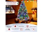 Ø125 X 215 Cm Albero Di Natale Con Luci Led Albero Di Natale Con Bacche Verde + Bianco
