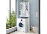 Mobile Wc, Scaffale Da Bagno, Scaffale Wc, Mobile Lavatrice Con 3 Ripiani, Bianco, 60 X 22 X 170,5 Cm