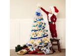 Albero Di Natale Albero Di Natale Artificiale Con Supporto In Metallo 150-240 Cm Bianco-150 Cm