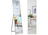 Specchio A Figura Intera 160 X 40 Cm Specchio Da Terra E Specchio Da Parete 2 In 1 In Vetro Infrangibile Argento