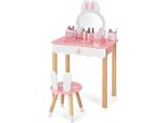 Toeletta Per Bambini Con Sgabello Toeletta Princess 60 X 34 X 103 Cm Rosa + Bianco