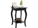 Tavolino Con Ripiano Con Gambe Curve, Tavolino Da Divano, Tavolino Da Caffè, 40 X 40 X 60 Cm, Nero