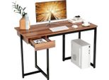 Scrivania Per Computer Lunga 120 Cm Con Cassetto E Cuscinetti Regolabili Scrivania Per Computer In Noce