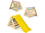 Gioco Da Arrampicata Per Bambini Struttura Da Arrampicata Triangolare 4 In 1 Con Rampa, Multicolore