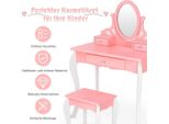 Toilette Per Bambini Con Sgabello Toilette Principessa Con 3 Cassetti E Specchio Rosa