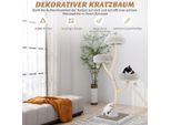 Tiragraffi Per Gatti Da 178 Cm Con Tiragraffi In Sisal, 3 Superfici Calde E Palline Di Peluche Grigie