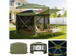Padiglione Pop-Up Vevor, 3 X 3 M, Grande Tenda Da Campeggio A 6 Lati Con Tetto Rimovibile E Borsa Per Il Trasporto, Tenda Per Feste, Protezione Solare Per 6-8 Persone Su Patio E Giardino, Verde