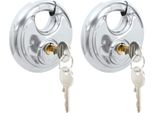 Vidaxl Serrature A Disco Con Chiavi 2 Pezzi Argento 9 X 2,8 X 9 Cm