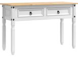 Vidaxl Tavolino Bianco 115 X 46 X 73 Cm Legno Di Pino Massiccio