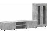 Syfax™ Set Mobile Tv Con Cassetto Grigio Cemento Legno Multistrato