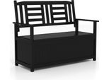 Costway Panca Da Giardino In Legno Con Vano Portaoggetti, Panca A Cassapanca, Panca A 2 Posti In Legno Con Cuscino Integrato, Panca Da Balcone, Seduta A Panca, 123 X 68,5 X 96 Cm, Nero