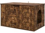 Vidaxl Casetta Per Gatti In Rovere Affumicato 85 X 55 X 53,5 Cm Materiale A Base Di Legno