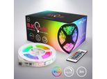 B.K.Licht Striscia Led 3M, Cambio Colori Rgb Con Telecomando, Dimmerabile, Adesiva, Accorciabile, Nastro Luminoso Led, Alimentatore Spina Europea, Bianca, Per Interni IP20