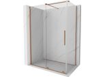 Mexen Velar Cabina Doccia Scorrevole 130 X 75 Cm, Trasparente, Rame Spazzolato - 871-130-075-01-65