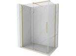 Mexen Velar Cabina Doccia Scorrevole 130 X 70 Cm, Trasparente, Oro Spazzolato - 871-130-070-01-55