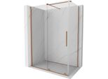 Mexen Velar Cabina Doccia Scorrevole 160 X 80 Cm, Trasparente, Rame Spazzolato - 871-160-080-01-65