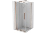 Mexen Velar Cabina Doccia Scorrevole 110 X 110 Cm, Trasparente, Rame Spazzolato - 871-110-110-01-65