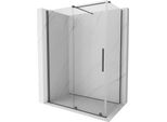 Mexen Velar Cabina Doccia Scorrevole 130 X 70 Cm, Trasparente, Grigio Canna Di Fucile Spazzolato - 871-130-070-01-66