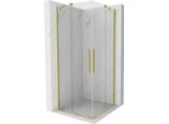 Mexen Velar Duo Cabina Doccia Scorrevole 90 X 90 Cm, Trasparente, Oro Spazzolato - 871-090-090-02-55