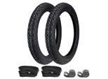 2X Pneumatici Veerubber VRM087 2.75-17 (2 3/4 X 17) 46J Tt + Camera D'aria + Rim Tape