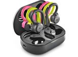 Ngs Artica Jogger Auricolari Wireless In-Ear Bluetooth 5.3 IPX7 Nero Verde Rosa