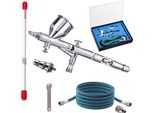 Set Aerografo Fengda Con Tubo E Riduttore Con Ugelli 0,2, 0,3 Mm Fengda Bd-180K