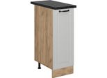 Vicco Armadio Cucina Dispensa Alto R-Line, 30 Cm , Pl Antracite, Bianco Casa Di Campagna/Quercia Dorata