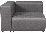 Modulo Divano 'Suldal' Elemento Angolare Con Bracciolo A Sinistra 110 X 109 X 68 Cm In Finto Camoscio Nero